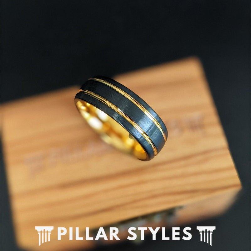 Size 7 Ultra Lightweight Titanium 8mm Double Grooved Wedding Band Size 7 Ultra Lightweight Titanium 8mm Double Grooved Wedding Band