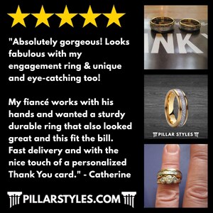 4mm Thin Deer Antler Ring Tungsten Wedding Bands Women Ring - Mens Wedding Band Deer Antler Rings Couples Ring Set Boho Tungsten Ring image 7