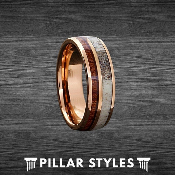 EVBEA Rosegold hirsch Ring Gravur Rentier Geweih Ringe groß Statement schmuck mit Blumen für Mädchen