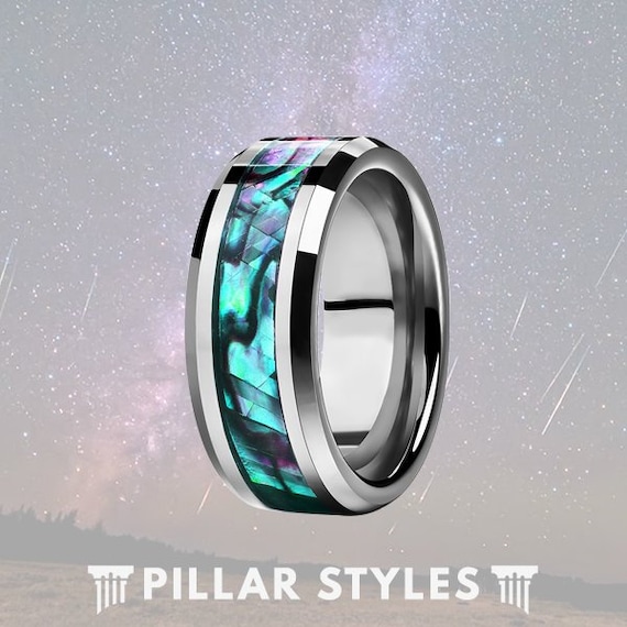 Abalone shell shop ring mens