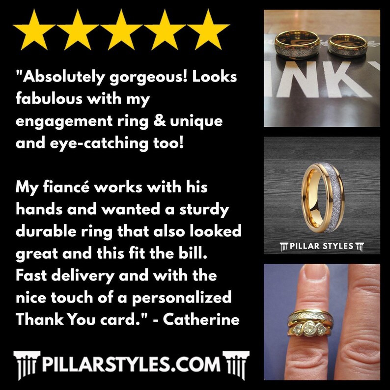 Silver Damascus Ring with Bourbon Wood Inlay Mens Wedding Band Whiskey Barrel Ring Black Damascus Steel Wooden Engagement Bands for Men image 16