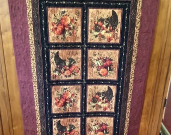 Welcome fall!  Fall tablerunner/ table topper, wall hanging or door quilt.