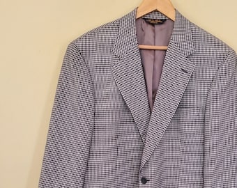 vintage Brooks Brothers Houndstooth Sport Coat Blazer 41 R Silk Wool Made in USA 41 Regular