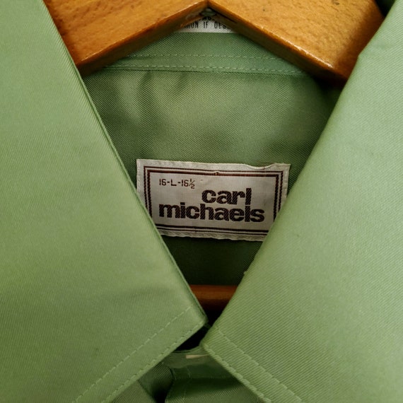 vintage Carl Michaels Dress Shirt Long Sleeve Gre… - image 4