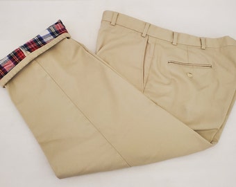 vintage LL Bean Flannel Line Chinos Slacks Pants 90s Made in USA sz 38