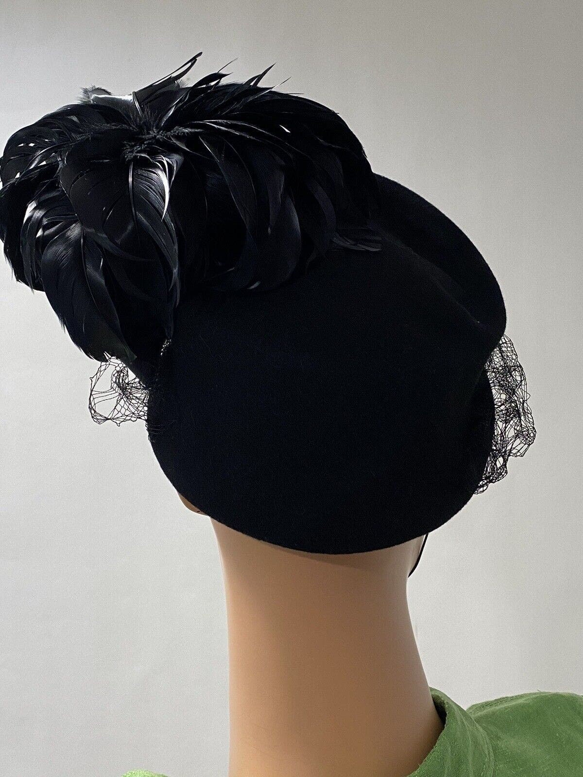 Boston Store Milwaukee Elegant Hats Womens Black With Flower  display picture 3