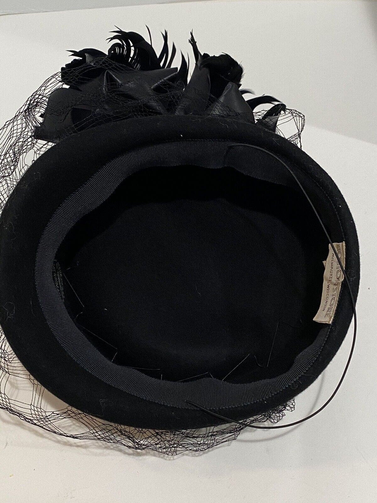 Boston Store Milwaukee Elegant Hats Womens Black With Flower  display picture 2