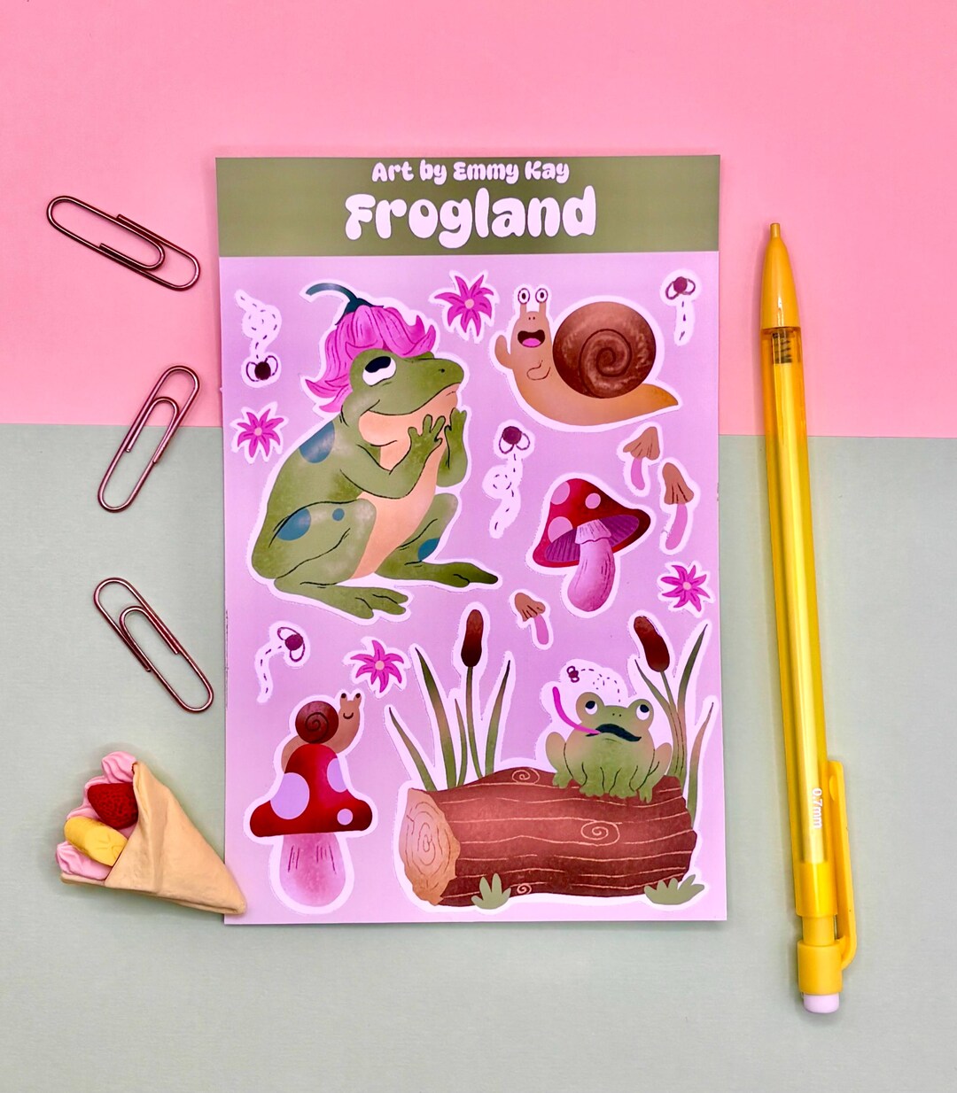 Frog Sticker Sheet | Cottagecore Frog Stickers | Frog Stationary - Etsy