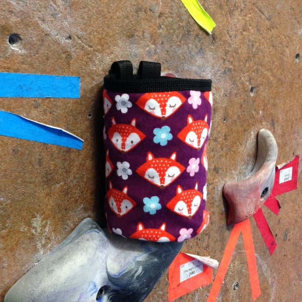 Pocket Chalk Bag - Cute Foxes