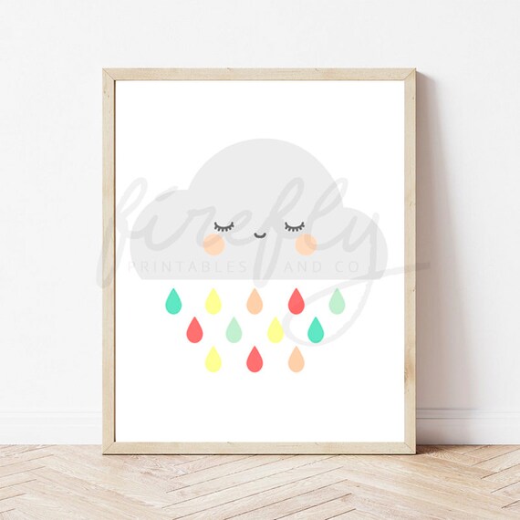 Cloud & Rain Colors - Nursery Wall Art Decor Kids Bedroom Printable Digital Art INSTANT DOWNLOAD