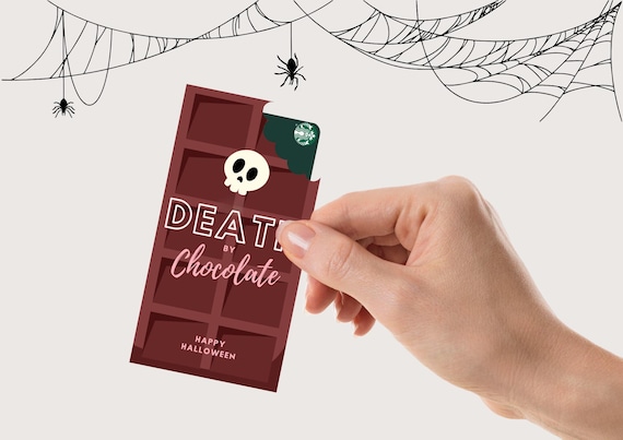 Dead By Chocolate Halloween Teacher Gift Card - Teacher Halloween - Gift Card Holder - Printable Digital Art INSTANT DOWNLOAD