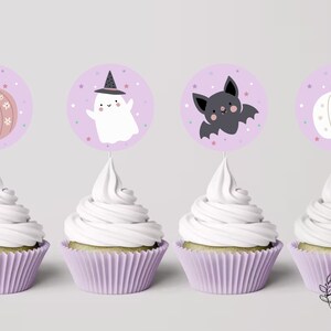 Halloween Party Cupcake Topper Girl/Boy Birthday Cupcake Topper Tags Party Decorations - Printable Digital Art INSTANT DOWNLOAD