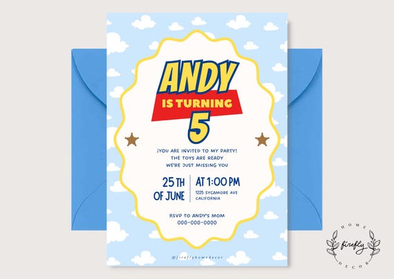 Toys Party Clouds Birthday Invitation Girl/ Boy Toys Party Clouds Birthday Invitation - Printable Digital Art CUSTOM DOWNLOAD