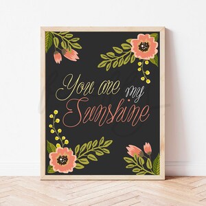 You Are My Sunshine Dark - Nursery Wall Art Decor Kids Bedroom Printable Digital Art INSTANT DOWNLOAD