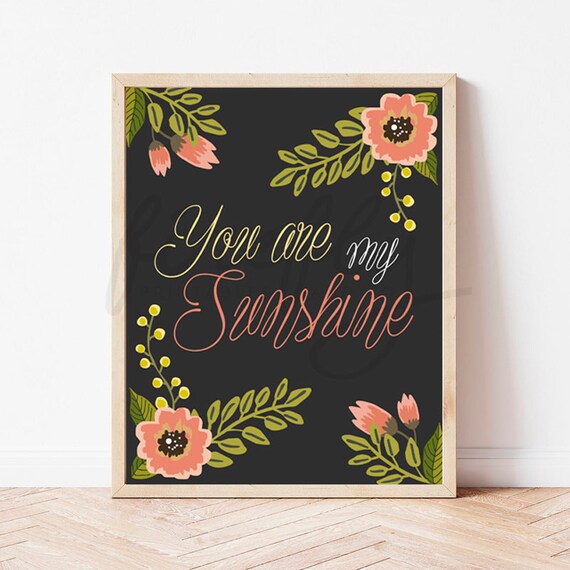 You Are My Sunshine Dark - Nursery Wall Art Decor Kids Bedroom Printable Digital Art INSTANT DOWNLOAD