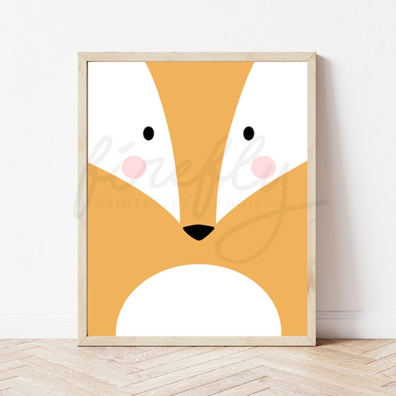 Fox Face - Nursery Wall Art Decor Kids Bedroom Printable Digital Art INSTANT DOWNLOAD