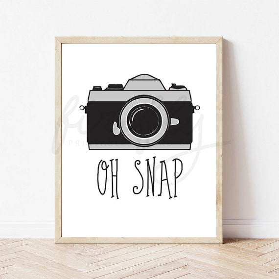 Oh Snap Black - Nursery Wall Art Decor Kids Bedroom Printable Digital Art INSTANT DOWNLOAD