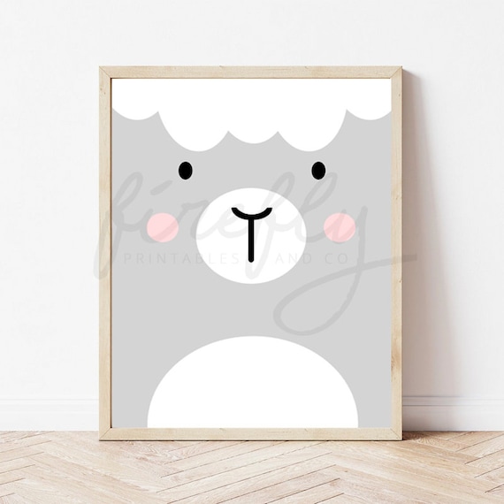 Sheep Face - Nursery Wall Art Decor Kids Bedroom Printable Digital Art INSTANT DOWNLOAD