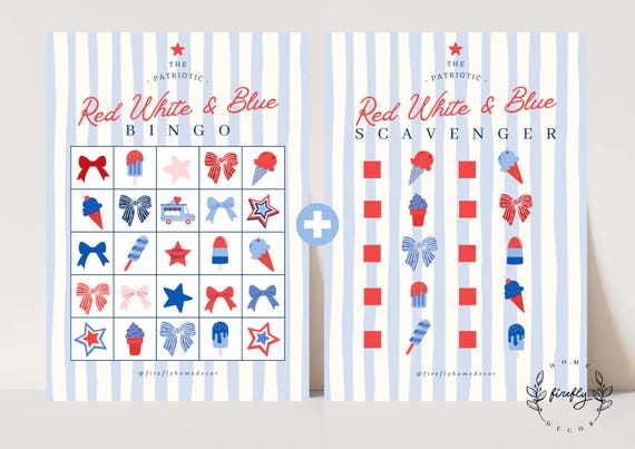 Light Blue Stripes Party Bingo / Scavenger Hunt Checklist Game Girl - Boys Party Birthday Activity - Printable Digital Art INSTANT DOWNLOAD