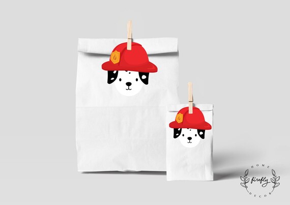 Firetruck Favor Tags Boys Birthday Favors Thank You Tags Firetruck Party Decorations - Printable Digital Art INSTANT DOWNLOAD