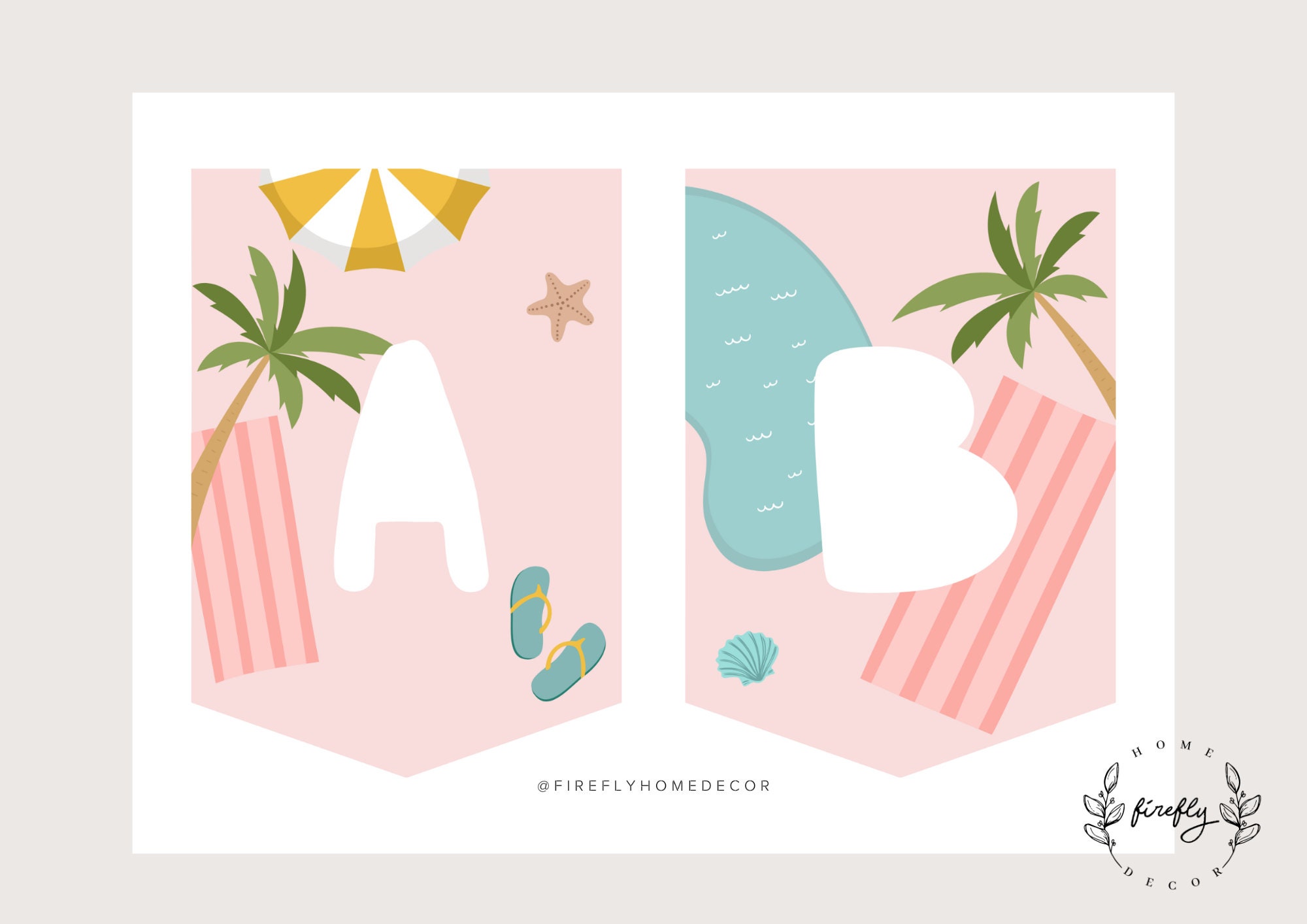 Pool Party ABC Numbers Banner Girl Pool Party Birthday Banner Party ...