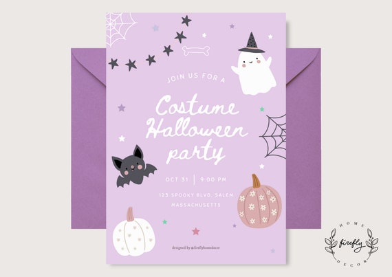 Halloween Party Invitation Girl/Boy Party Spooky Birthday Invitation - Printable Digital Art CUSTOM DOWNLOAD