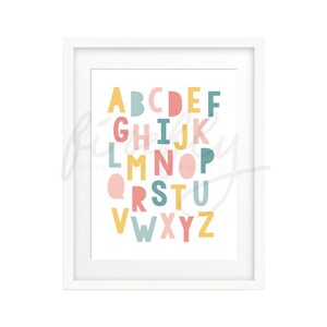 ABC Pastel - Nursery Wall Art Decor Kids Bedroom Printable Digital Art ...