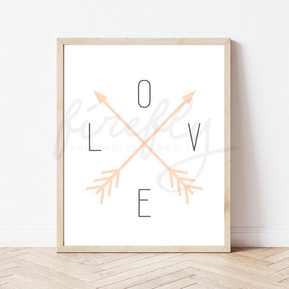 Love Arrow Pink - Nursery Wall Art Decor Kids Bedroom Printable Digital Art INSTANT DOWNLOAD