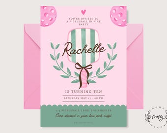 Pickleball Club Party Birthday Invitation Girl Pickleball Club Party Birthday Invitation - Printable Digital Art CUSTOM DOWNLOAD
