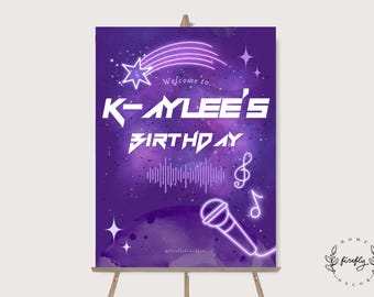 Korean Pop Birthday Girl Welcome Sign Girl Birthday Korean Pop Birthday Party Decorations - Printable Digital Art CUSTOM DOWNLOAD