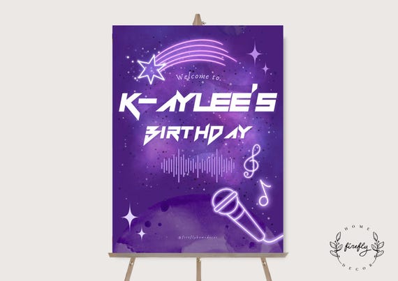 K-Pop Birthday Girl Welcome Sign Girl Birthday Kpop Hunters Birthday Party Decorations - Printable Digital Art CUSTOM DOWNLOAD