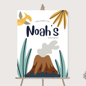 Dinosaur Birthday Welcome Sign Boys Dinosaur Birthday Party Decorations - Printable Digital Art CUSTOM DOWNLOAD
