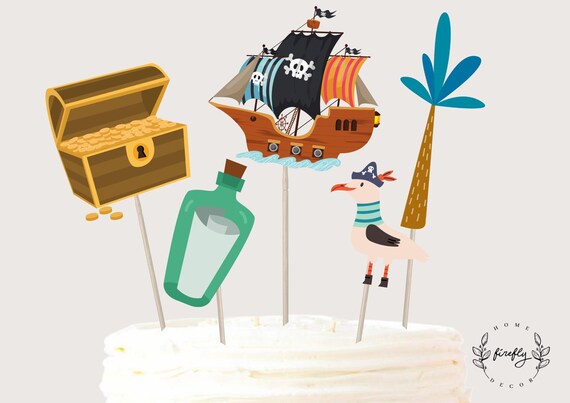 Pirate Cake Topper Boys Centerpieces Birthday Cake Topper Table Party Decorations -  Printable Digital Art INSTANT DOWNLOAD