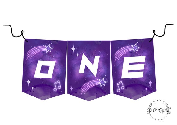 K-Pop Highchair Banner 1st First Birthday Girl ONE Birthday Kpop Hunters Party Decorations - Printable Digital Art INSTANT DOWNLOAD