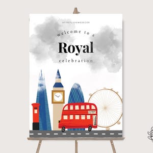 London Birthday Welcome Sign Boys London Birthday Party Decorations - Printable Digital Art CUSTOM DOWNLOAD