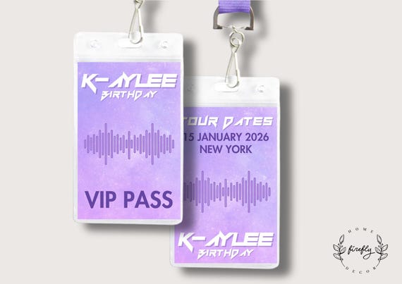 K-Pop VIP Party Pass Badge Hunters Birthday All Access Pass Card Girl Kpop Hunters Party Birthday - Printable Digital Art CUSTOM DOWNLOAD