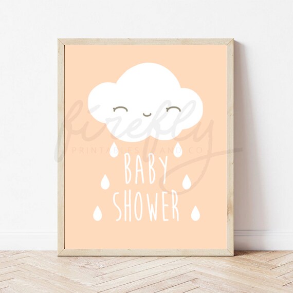 Baby Shower Peach  - Nursery Wall Art Decor Kids Bedroom Printable Digital Art INSTANT DOWNLOAD