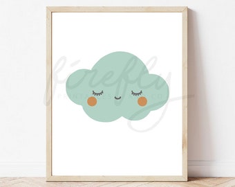 Cloud Acqua - Nursery Wall Art Decor Kids Bedroom Printable Digital Art INSTANT DOWNLOAD