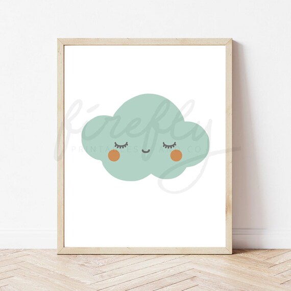 Cloud Acqua - Nursery Wall Art Decor Kids Bedroom Printable Digital Art INSTANT DOWNLOAD
