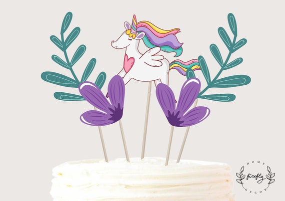 Unicorn Cake Topper Girl Centerpieces Birthday Cake Topper Table Party Decorations -  Printable Digital Art INSTANT DOWNLOAD
