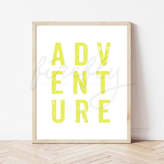 Adventure Yellow - Nursery Wall Art Decor Kids Bedroom Printable Digital Art INSTANT DOWNLOAD