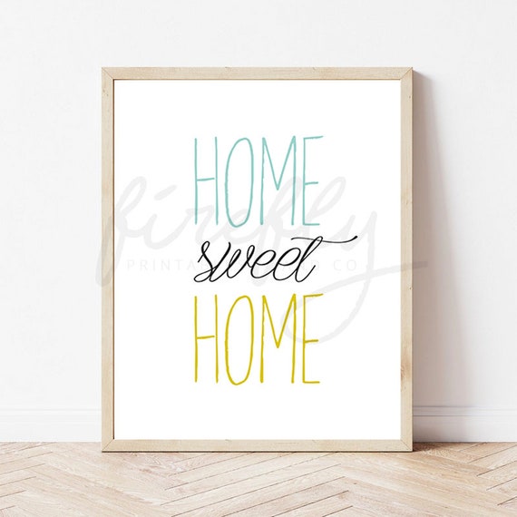 Home Sweet Home Mint and Olive - Nursery Wall Art Decor Kids Bedroom Printable Digital Art INSTANT DOWNLOAD