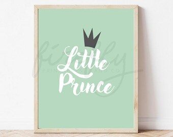 Kleine Prinz Mint - Kinderzimmer Wand Kunst Dekor Kinder Schlafzimmer druckbare digitale Kunst INSTANT DOWNLOAD
