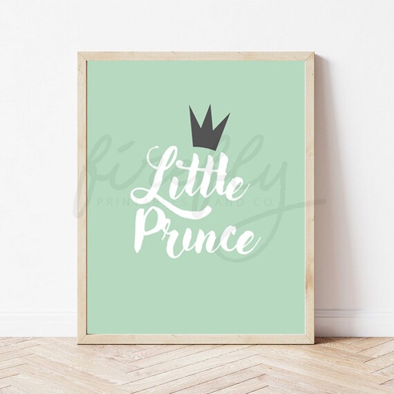 Little Prince Mint - Nursery Wall Art Decor Kids Bedroom Printable Digital Art INSTANT DOWNLOAD