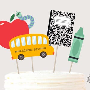 Back to School Cake Topper Centerpieces Birthday Cake Topper Table Party Decorations -  Printable Digital Art INSTANT DOWNLOAD
