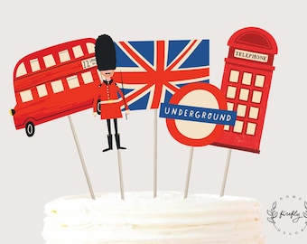 London Cake Topper Boys Centerpieces Birthday Cake Topper Table Party Decorations -  Printable Digital Art INSTANT DOWNLOAD