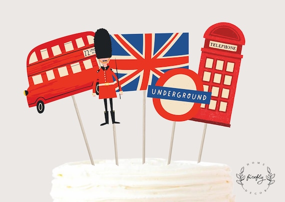 London Cake Topper Boys Centerpieces Birthday Cake Topper Table Party Decorations -  Printable Digital Art INSTANT DOWNLOAD