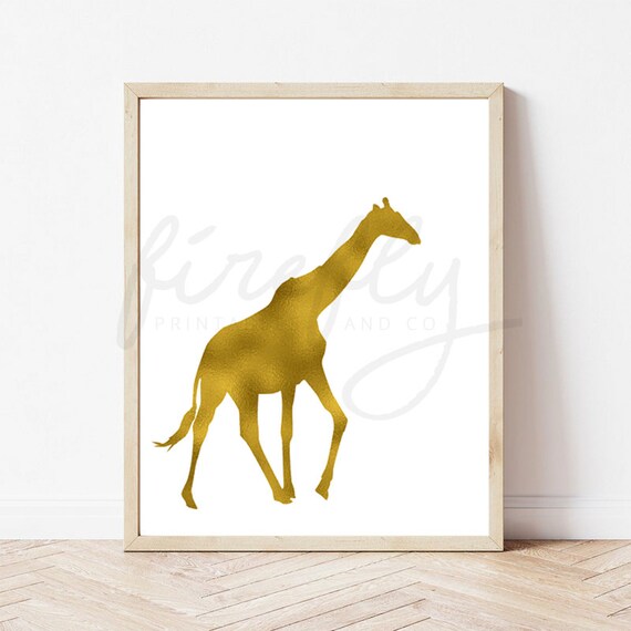 Giraffe Faux Gold Foil - Nursery Wall Art Decor Kids Bedroom Printable Digital Art INSTANT DOWNLOAD