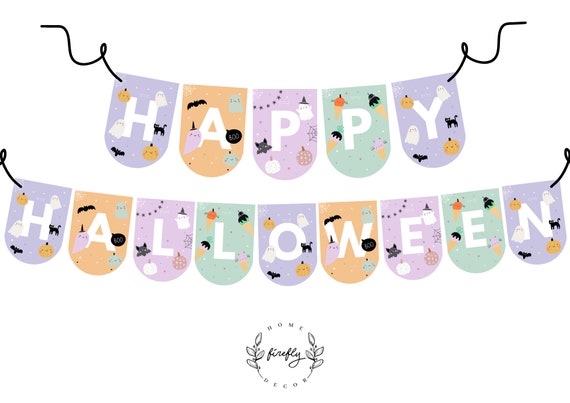 Happy Halloween Birthday Banner Girl/Boy Birthday Banner Party Decorations - Printable Digital Art INSTANT DOWNLOAD