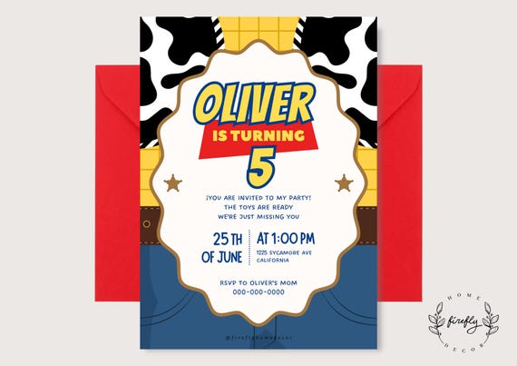 Toys Party Cowboy Birthday Invitation Girl/ Boy Toys Party Cowboy Birthday Invitation - Printable Digital Art CUSTOM DOWNLOAD